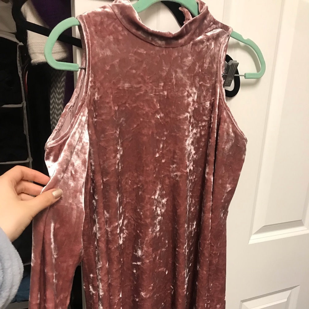 New pink velvet dress